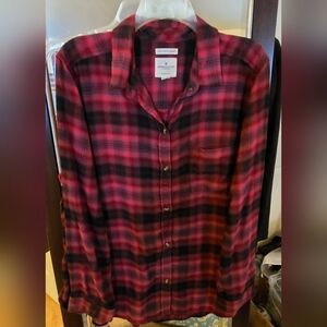 American Eagle Outfitters Womens Red and Black Plaid Top, NWOT, XL